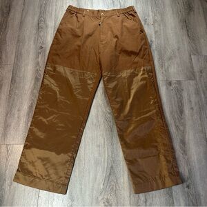 Remington Field Pants Mens L 35x32 Brown Canvas Nylon Leg Patch Hunting Outdoor